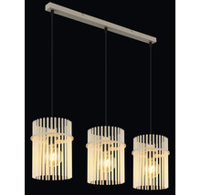Lampă suspendată cu trei brațe și structură din bare metalice pentru iluminat interior modern