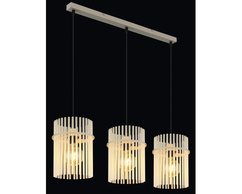 Lampă suspendată cu trei brațe și structură din bare metalice pentru iluminat interior modern