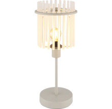 Lampă de masă modernă cu abajur din tije verticale de sticlă pe bază metalică rotundă, inclusiv sursă de lumină cu filament LED