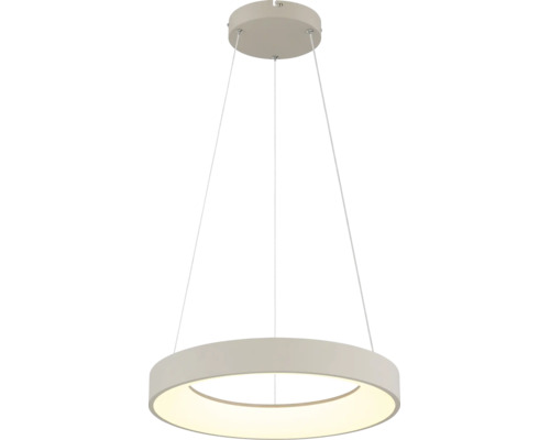 Pendul LED rotund modern cu design plat și montare pe tavan pentru o distribuție uniformă a luminii.