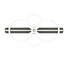 Plafonieră LED modernă cu elemente circulare geometrice și un element din lemn alungit pentru iluminat decorativ