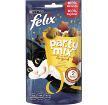 Recompense pentru pisici Purina Felix Party Mix Original cu gust de pui, ficat și curcan în ambalaj.
