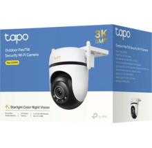 Cameră de securitate Wi-Fi de exterior Tapo C530WS cu funcție de panoramare și înclinare, rezoluție 3K și vedere pe timp de noapte.