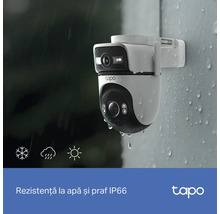 Cameră de supraveghere exterior Tapo cu protecție IP66 împotriva apei și prafului