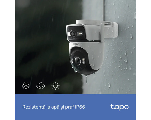 Cameră de supraveghere exterior Tapo cu protecție IP66 împotriva apei și prafului