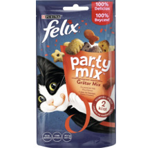 Gustare pentru pisici Purina Felix Party Mix cu aromă de vită pui și somon în pachet de 60 grame