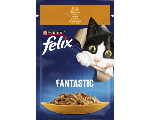 Hrana pentru pisici Purina Felix Fantastic cu pui in aspic la plic