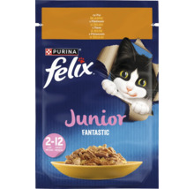 Hrana umeda pentru pisici Purina Felix Junior Fantastic cu pui in aspic