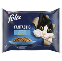 Hrană umedă pentru pisici Felix Fantastic selecție de pește în aspic la pachet de 4