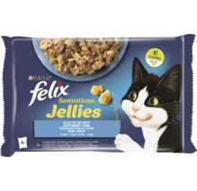 Hrană pentru pisici Felix Sensations Jellies selecție de pește, pachet cu patru plicuri