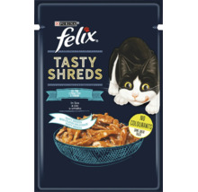 Purina Felix Tasty Shreds hrana pentru pisici cu ton în sos fără coloranți