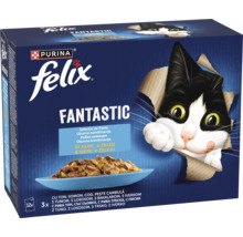 Hrană pentru pisici Felix Fantastic selecție de pește în aspic multipack doisprezece plicuri