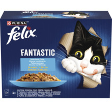 Purina Felix Fantastic selecție de pește în aspic hrană pentru pisici multipack 12 plicuri a câte 85 grame