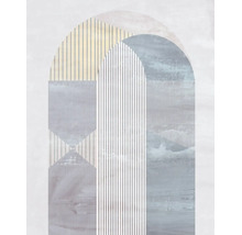 Decoratiune de perete cu motiv abstract in forma de arcada si linii geometrice in stil modern