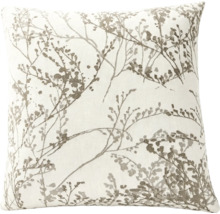 Pernă decorativă pătrată cu un model de ramuri și frunze delicate, ca accesoriu textil pentru interior