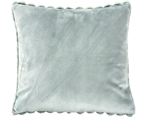 Perna decorativa patrata cu textura catifelata si cusaturi decorative dungate si margine decorativa pentru interior