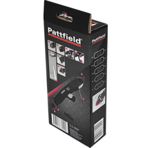 Set de îndepărtat rosturi din silicon Pattfield în ambalaj, cu imagini de aplicare și diverse dimensiuni de profil pentru renovarea rosturilor.