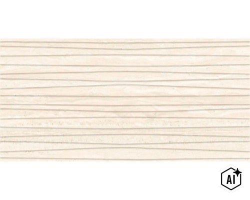 Placă de faianță cu aspect de dungi structurate și textură de piatră naturală (Image AI modified or generated)