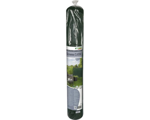 Țesătură de protecție vizuală pentru gard Windhager Screenex Classic cu dimensiunile 25 pe 1 metru ambalată în folie de plastic