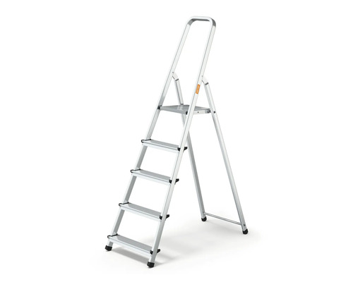 Scară de uz casnic din aluminiu cu 5 trepte și mâner de siguranță