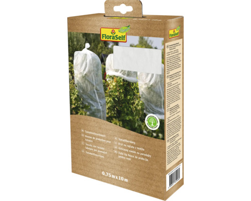 Folie tip fleece de protecție pentru roșii FloraSelf 0,75 metri pe 10 metri pentru a stimula creșterea plantelor de roșii în grădină.