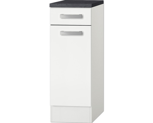 Corp inferior bucătărie Optifit Oslo214, 30 cm, 1 ușă 1 sertar, alb Dulap inferior alb cu sertar și ușă