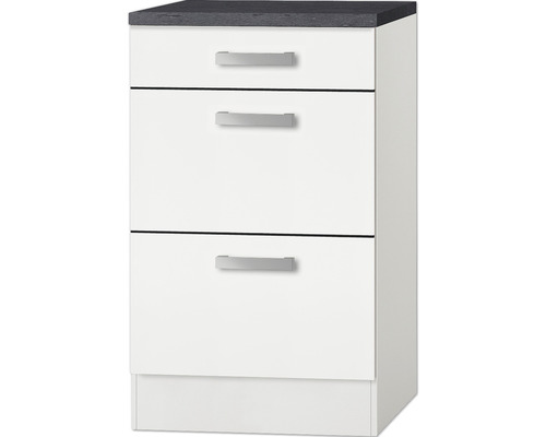 Corp inferior bucătărie Optifit Oslo214, 50 cm, 3 sertare, alb