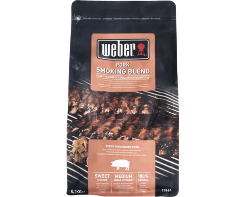 Amestec pentru afumare Weber Pork Smoking Blend, 0,7 kilograme, pungă resigilabilă.