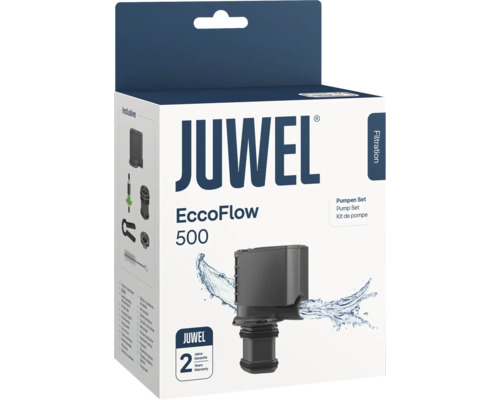 Set pompă Juwel EccoFlow 500 pentru acvarii în ambalaj de vânzare cu garanție de doi ani.