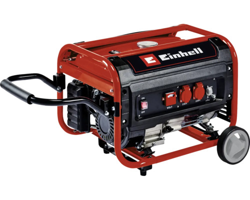 Generator electric Einhell cu cadru și șasiu pentru alimentare mobilă pe șantier sau în grădină.