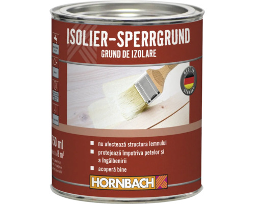 Recipient grund de izolare Hornbach pentru lemn pentru blocarea petelor și prevenirea îngălbenirii