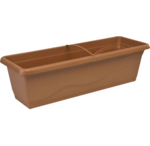 Jardinieră alungită din plastic cu model ondulat ca element de design pentru plantare pe balcon sau terasă