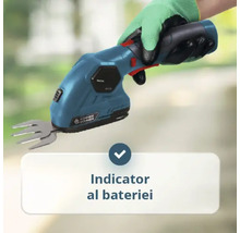 Foarfece de tuns iarba și arbuști cu acumulator cu indicator pentru nivelul bateriei de la Konner Sohnen.