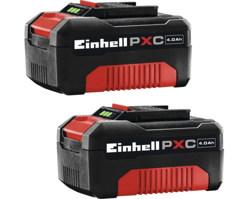 Doi acumulatori Einhell Power X-Change cu o capacitate de 4.0 amperi-oră pentru scule electrice
