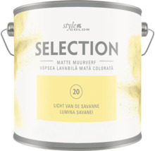 Vopsea lavabilă mată StyleColor Selection Lumina Savanei într-o găleată cu mâner