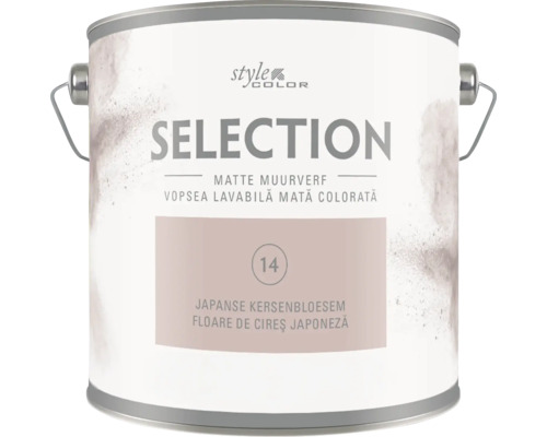 Vopsea lavabilă mată Style Color Selection nuanță floare de cireș japonez în găleată