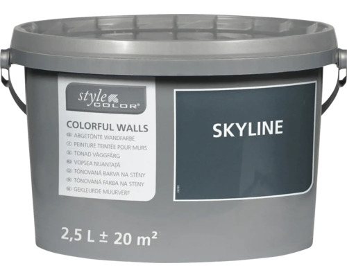 Vopsea lavabilă nuanțată StyleColor Skyline într-o găleată de 2,5 litri pentru o suprafață de 20 de metri pătrați.
