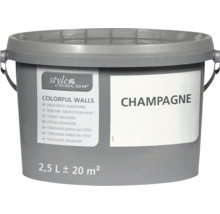 Vopsea pentru pereți StyleColor la găleată, nuanță Champagne, volum 2,5 litri pentru aproximativ 20 metri pătrați.