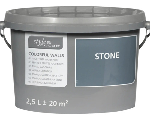 Găleată vopsea nuanțată pentru pereți Style Color Colorful Walls nuanța Stone, conținut 2,5 litri pentru circa 20 metri pătrați.
