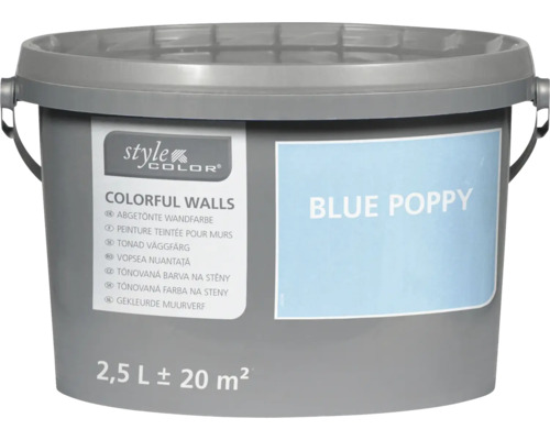 Vopsea lavabila pentru pereti Style Color Colorful Walls in galeata 2,5 litri Blue Poppy