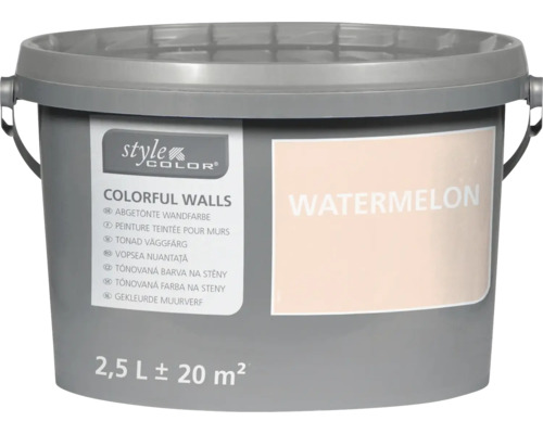 Găleată cu 2,5 litri vopsea lavabilă pentru pereți Style Color în nuanța Watermelon pentru o suprafață de 20 metri pătrați