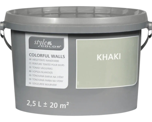 Vopsea pentru pereți StyleColor Colorful Walls în găleată de 2,5 litri, nuanță kaki