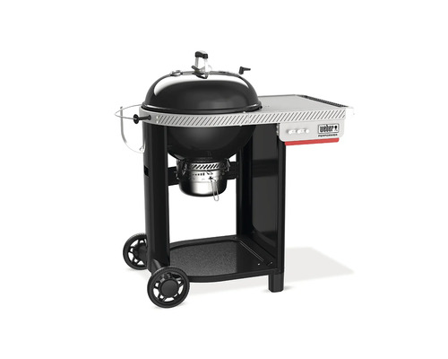 Gratar cu carbuni Weber Performer cu masa de lucru si carucior pe roti pentru o gatire confortabila.
