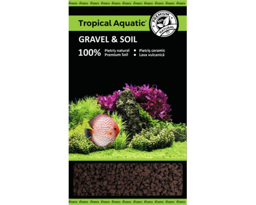 Pietriș și sol pentru acvariu Kronstil Tropical Aquatic cu substrat natural și rocă vulcanică