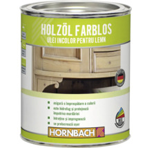 Recipient cu ulei incolor pentru lemn pentru intretinerea si protectia suprafetelor din lemn cu sigla Hornbach