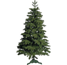 Brad de Craciun artificial cu design realist al acelor pe un suport stabil din plastic pentru decoratiuni festive.
