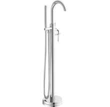 Baterie pentru cadă cu montaj pe pardoseală și duș manual din metal