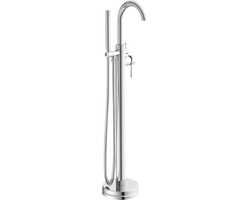 Baterie pentru cadă cu montaj pe pardoseală și duș manual din metal
