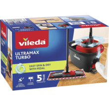 Sistem de curățare a podelei Vileda Ultramax Turbo cu găleată și pedală în ambalajul produsului