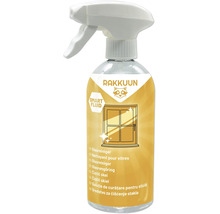 Solutie de curatare pentru sticla Rakkuun intr-un flacon cu pulverizator pentru curatarea suprafetelor vitrate.